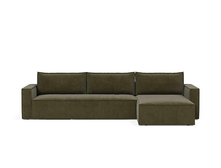 Canapea extensibila cu sezlong, Newilla, 145x300 cm, tesatura la alegere