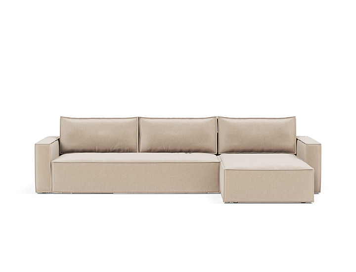 Canapea extensibila cu sezlong, Newilla, 145x300 cm, tesatura la alegere