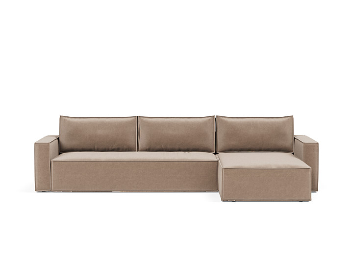 Canapea extensibila cu sezlong, Newilla, 145x300 cm, tesatura la alegere