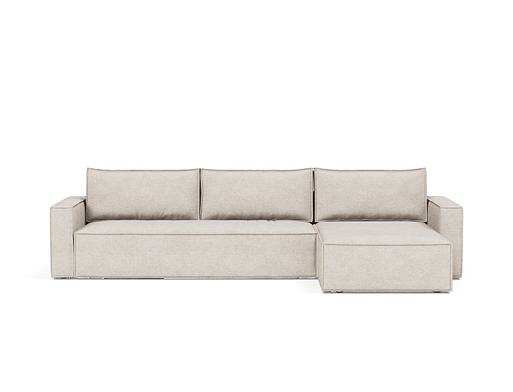 Canapea extensibila cu sezlong, Newilla, 145x300 cm, tesatura la alegere