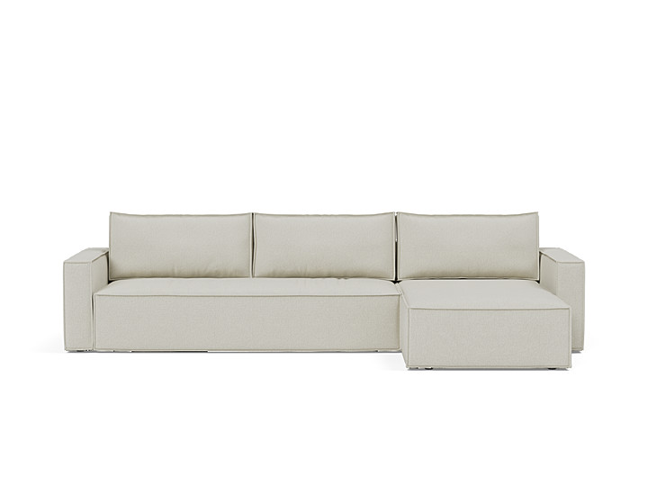 Canapea extensibila cu sezlong, Newilla, 145x300 cm, tesatura la alegere