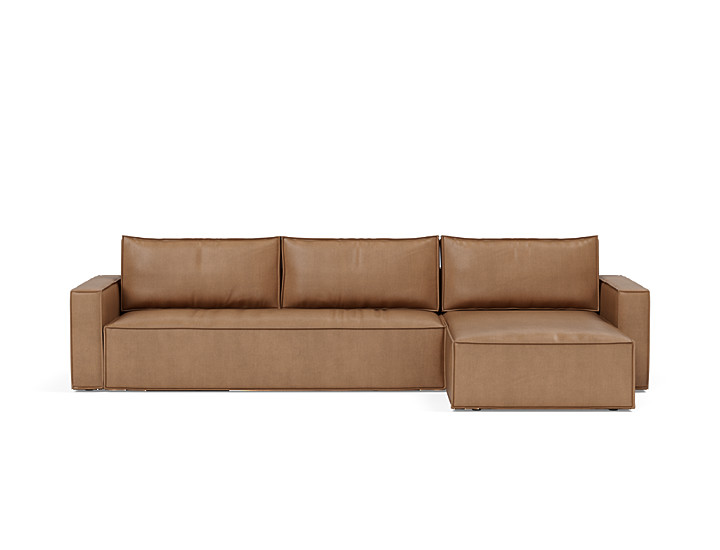 Canapea extensibila cu sezlong, Newilla, 145x300 cm, tesatura la alegere