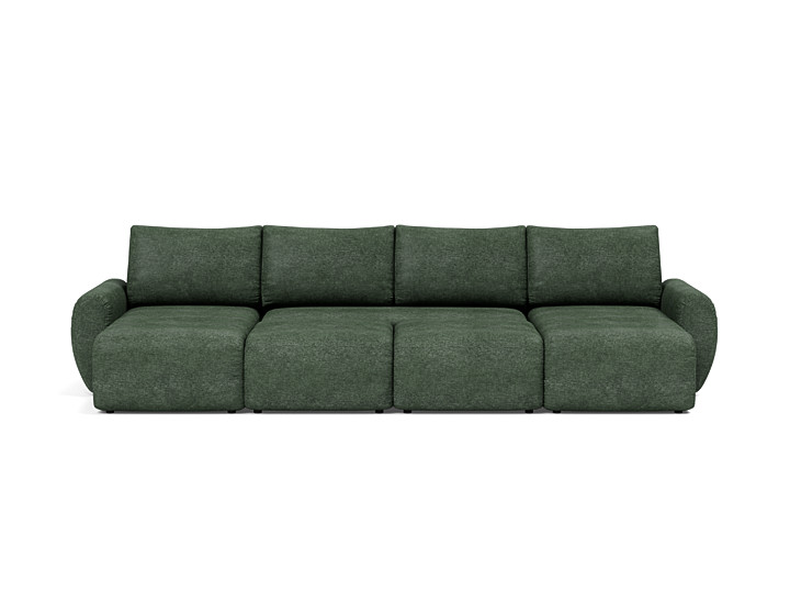 Canapea extensibila in forma de U Norum cu brate rotunjite 145x320cm, tesatura la alegere