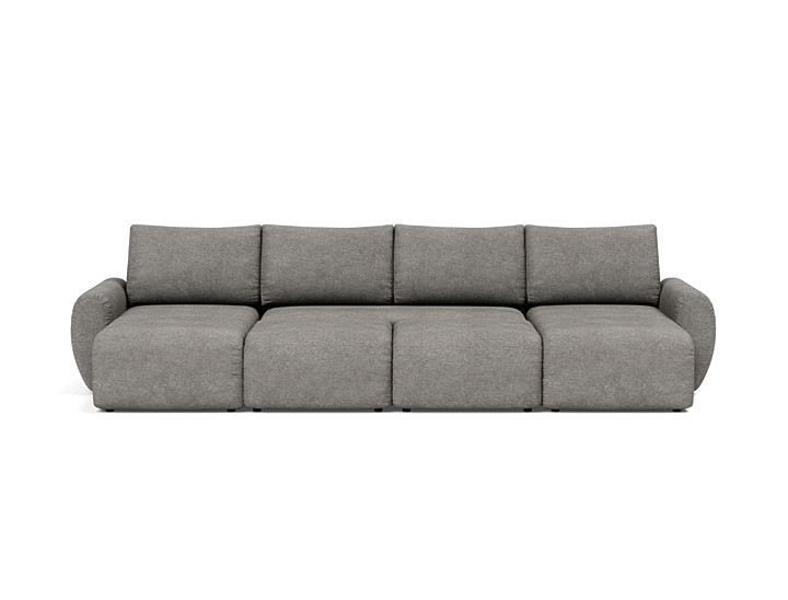 Canapea extensibila in forma de U Norum cu brate rotunjite 145x320cm, tesatura la alegere