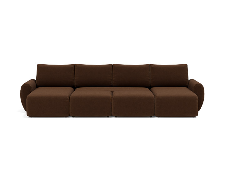 Canapea extensibila in forma de U Norum cu brate rotunjite 145x320cm, tesatura la alegere