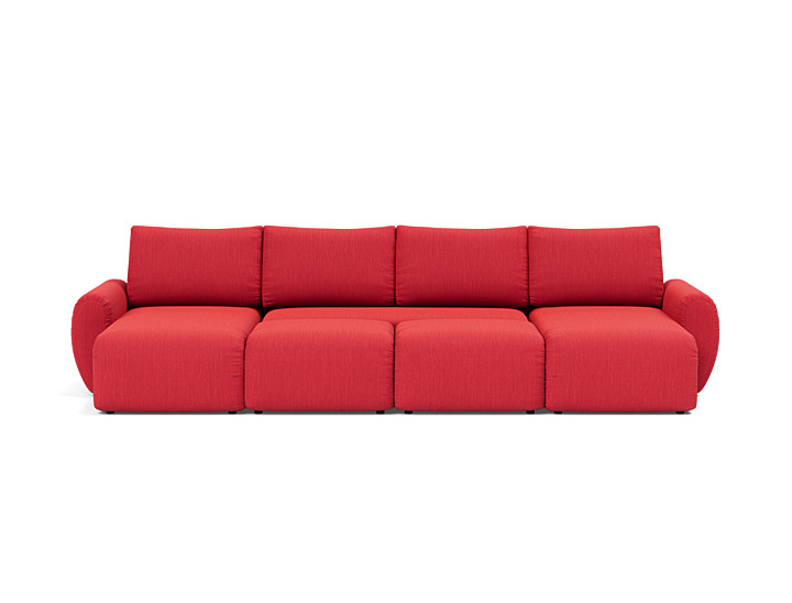 Canapea extensibila in forma de U Norum cu brate rotunjite 145x320cm, tesatura la alegere