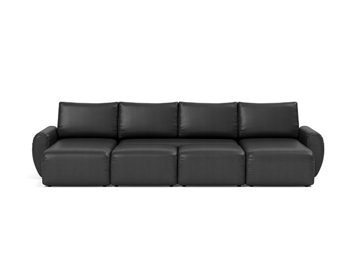 Canapea extensibila in forma de U Norum cu brate rotunjite 145x320cm, tesatura la alegere