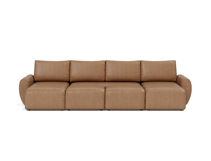 Canapea extensibila in forma de U Norum cu brate rotunjite 145x320cm, tesatura la alegere