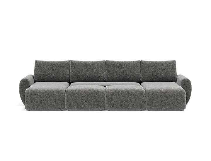 Canapea extensibila in forma de U Norum cu brate rotunjite 145x320cm, tesatura la alegere
