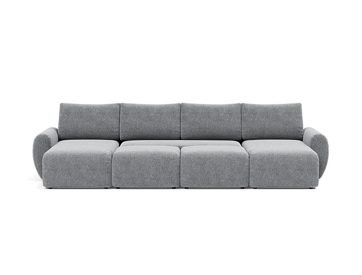 Canapea extensibila in forma de U Norum cu brate rotunjite 145x320cm, tesatura la alegere