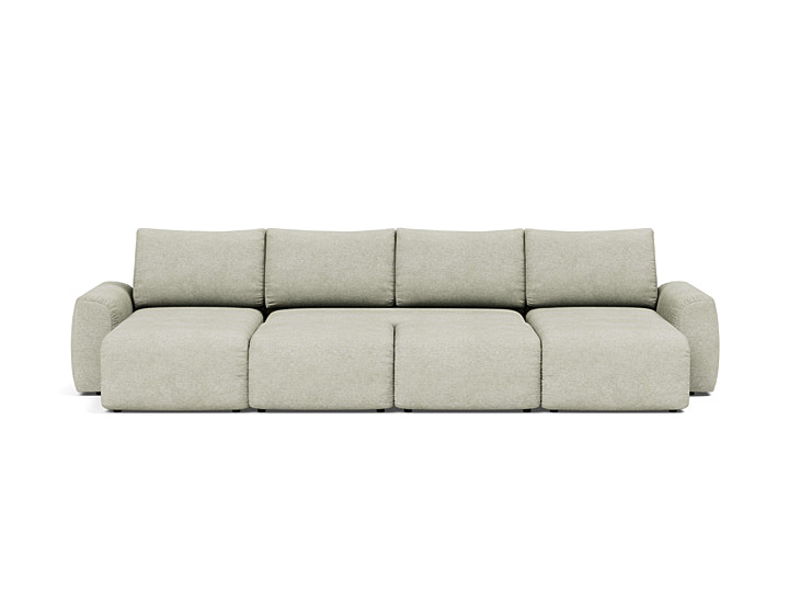 Canapea extensibila in forma de U Norum cu brate masive 145x320cm, tesatura la alegere
