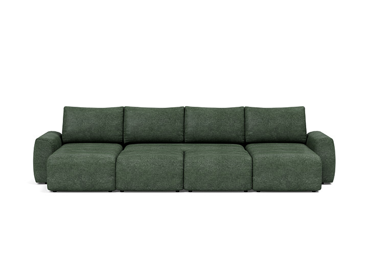 Canapea extensibila in forma de U Norum cu brate masive 145x320cm, tesatura la alegere