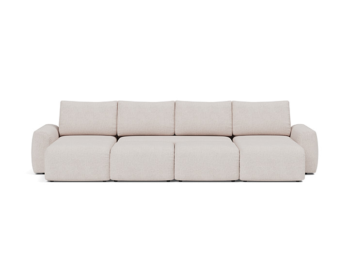 Canapea extensibila in forma de U Norum cu brate masive 145x320cm, tesatura la alegere