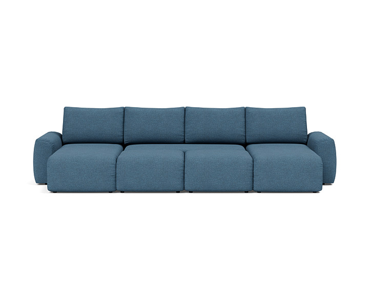 Canapea extensibila in forma de U Norum cu brate masive 145x320cm, tesatura la alegere