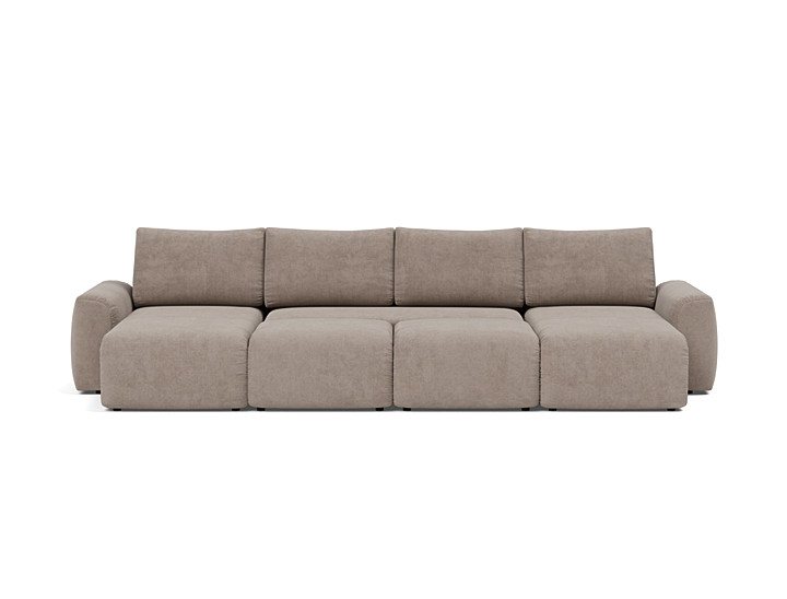 Canapea extensibila in forma de U Norum cu brate masive 145x320cm, tesatura la alegere