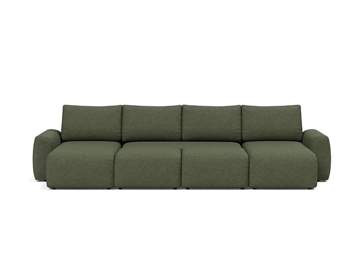 Canapea extensibila in forma de U Norum cu brate masive 145x320cm, tesatura la alegere