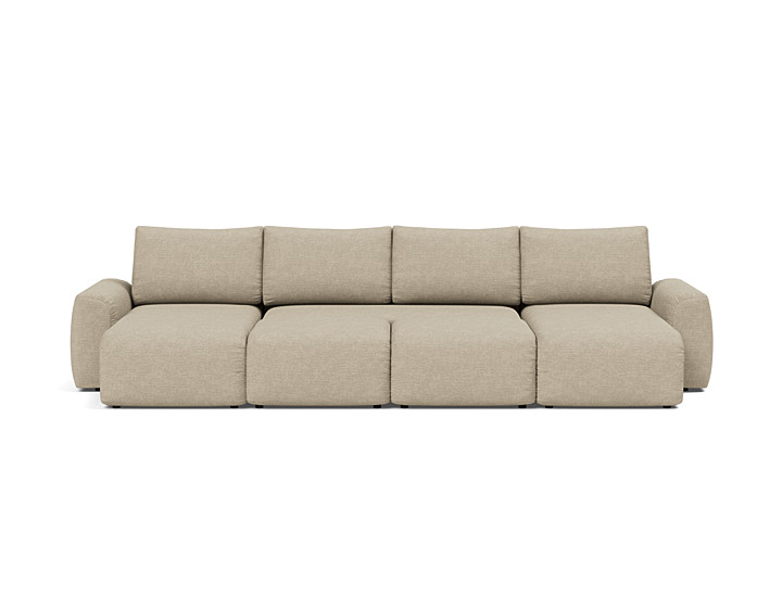Canapea extensibila in forma de U Norum cu brate masive 145x320cm, tesatura la alegere