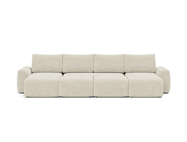 Canapea extensibila in forma de U Norum cu brate masive 145x320cm, tesatura la alegere