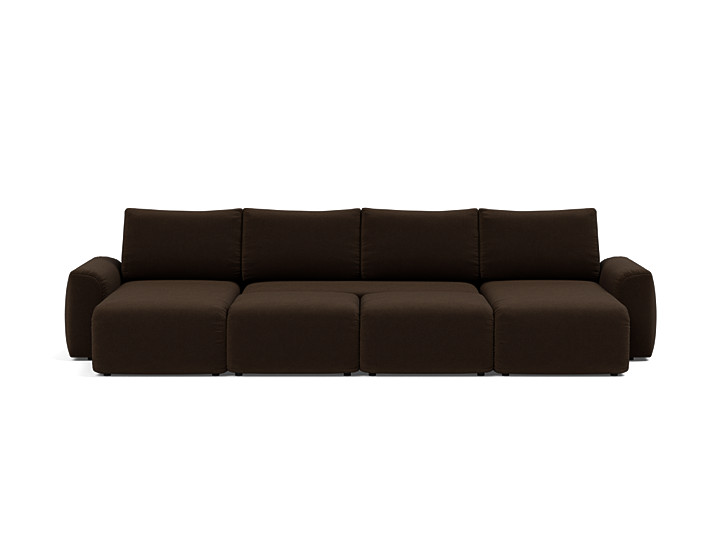Canapea extensibila in forma de U Norum cu brate masive 145x320cm, tesatura la alegere