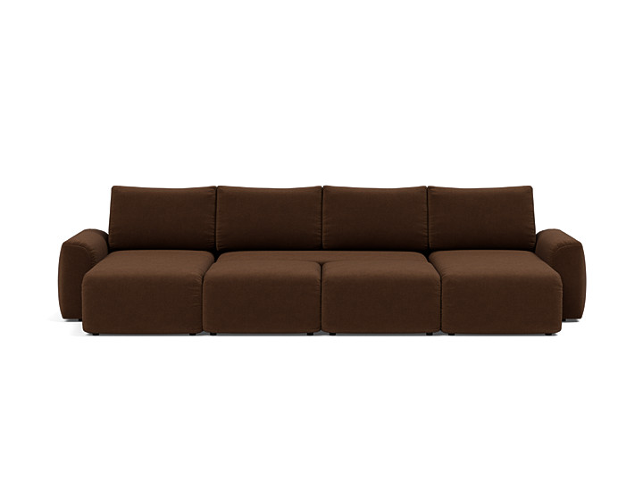 Canapea extensibila in forma de U Norum cu brate masive 145x320cm, tesatura la alegere