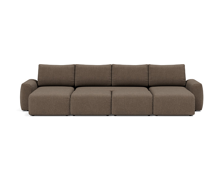 Canapea extensibila in forma de U Norum cu brate masive Esina Cedar Brown 145x320cm