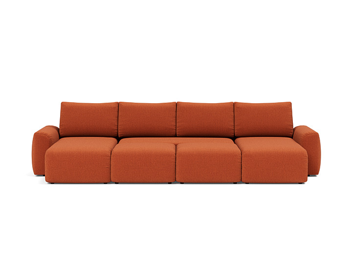 Canapea extensibila in forma de U Norum cu brate masive 145x320cm, tesatura la alegere