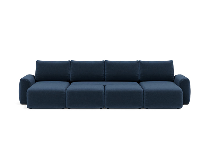 Canapea extensibila in forma de U Norum cu brate masive 145x320cm, tesatura la alegere
