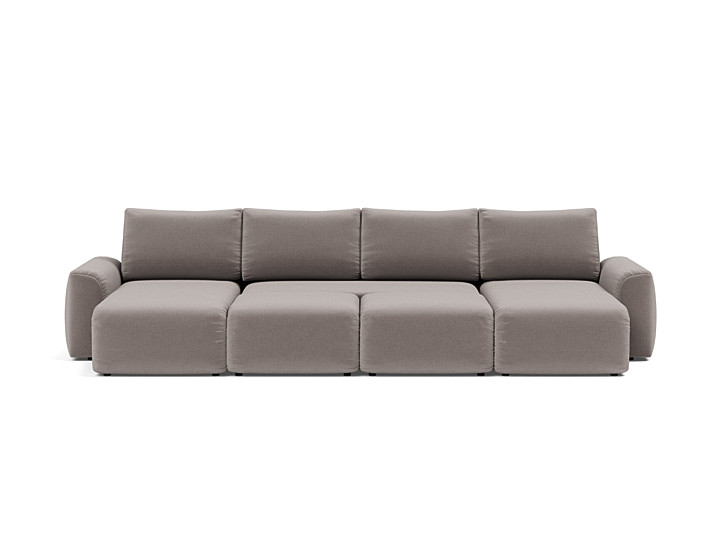Canapea extensibila in forma de U Norum cu brate masive 145x320cm, tesatura la alegere