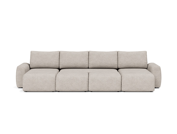 Canapea extensibila in forma de U Norum cu brate masive 145x320cm, tesatura la alegere