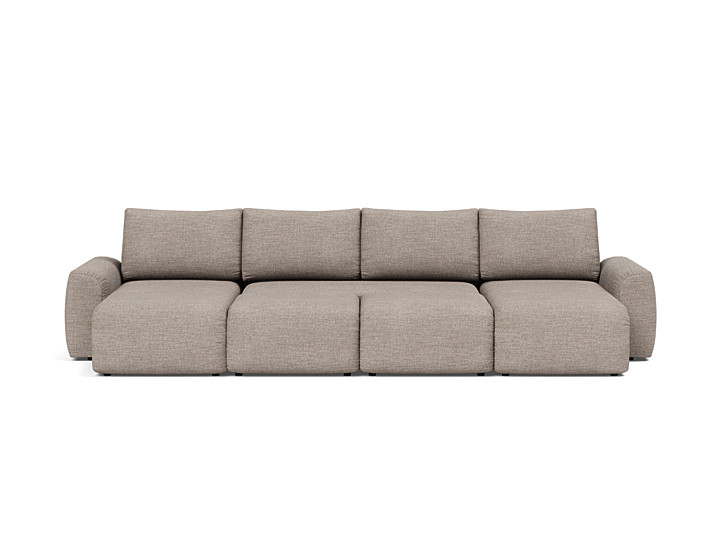 Canapea extensibila in forma de U Norum cu brate masive 145x320cm, tesatura la alegere