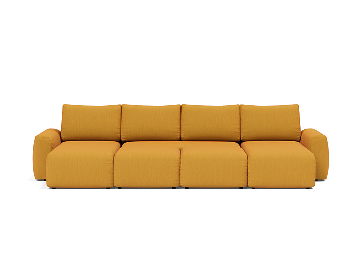 Canapea extensibila in forma de U Norum cu brate masive 145x320cm, tesatura la alegere