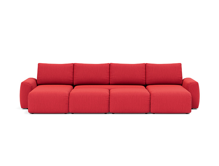 Canapea extensibila in forma de U Norum cu brate masive 145x320cm, tesatura la alegere