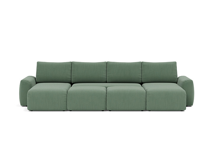 Canapea extensibila in forma de U Norum cu brate masive 145x320cm, tesatura la alegere