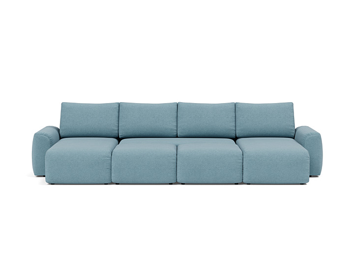 Canapea extensibila in forma de U Norum cu brate masive 145x320cm, tesatura la alegere
