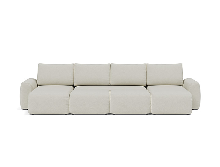 Canapea extensibila in forma de U Norum cu brate masive 145x320cm, tesatura la alegere