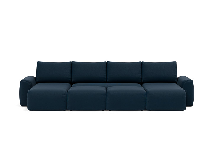 Canapea extensibila in forma de U Norum cu brate masive 145x320cm, tesatura la alegere