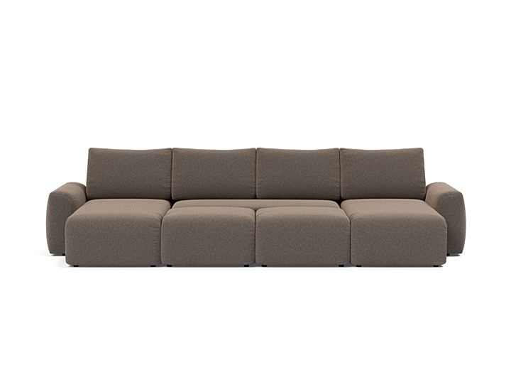 Canapea extensibila in forma de U Norum cu brate masive 145x320cm, tesatura la alegere