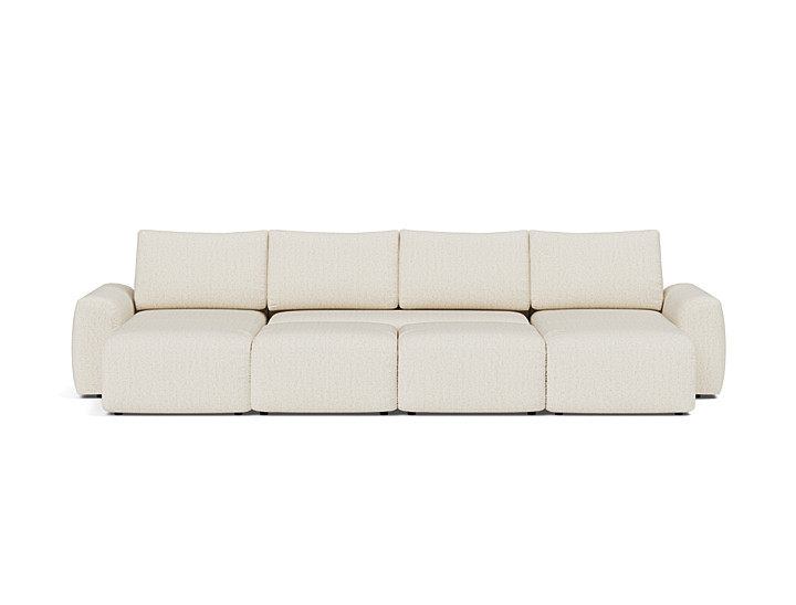 Canapea extensibila in forma de U Norum cu brate masive 145x320cm, tesatura la alegere