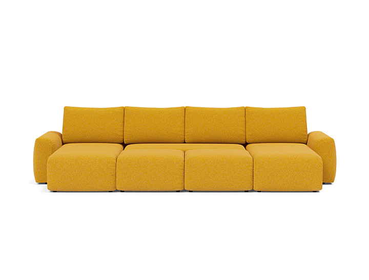 Canapea extensibila in forma de U Norum cu brate masive 145x320cm, tesatura la alegere