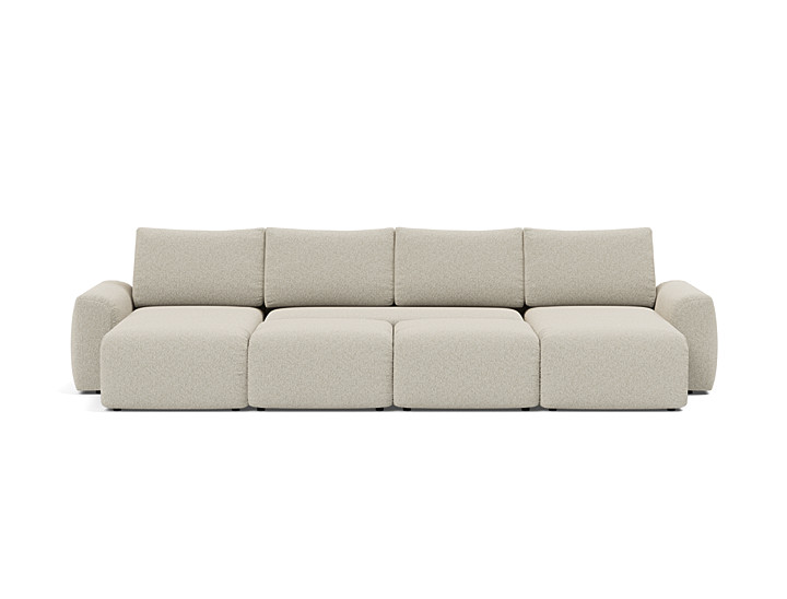 Canapea extensibila in forma de U Norum cu brate masive 145x320cm, tesatura la alegere
