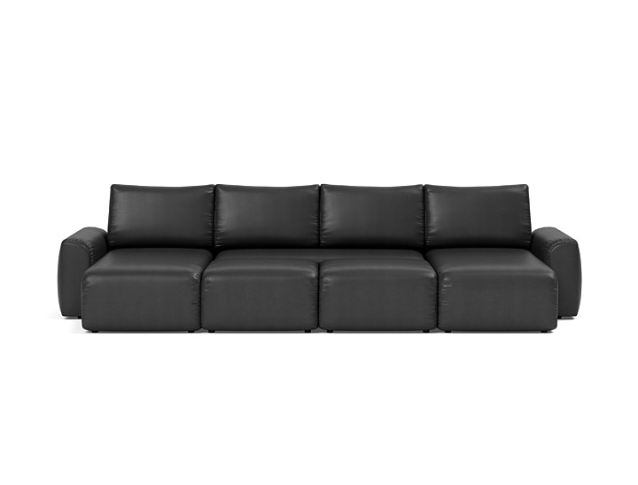 Canapea extensibila in forma de U Norum cu brate masive 145x320cm, tesatura la alegere