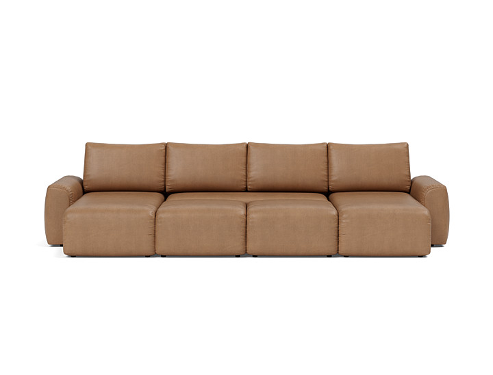 Canapea extensibila in forma de U Norum cu brate masive 145x320cm, tesatura la alegere