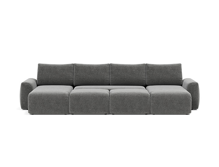 Canapea extensibila in forma de U Norum cu brate masive 145x320cm, tesatura la alegere