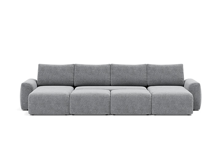 Canapea extensibila in forma de U Norum cu brate masive 145x320cm, tesatura la alegere