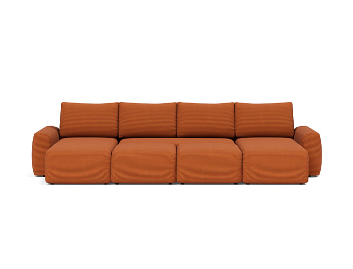 Canapea extensibila in forma de U Norum cu brate masive 145x320cm, tesatura la alegere