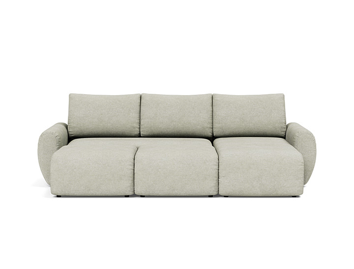 Canapea extensibila cu sezlong Norum cu brate rotunjite 145x240cm, tesatura la alegere