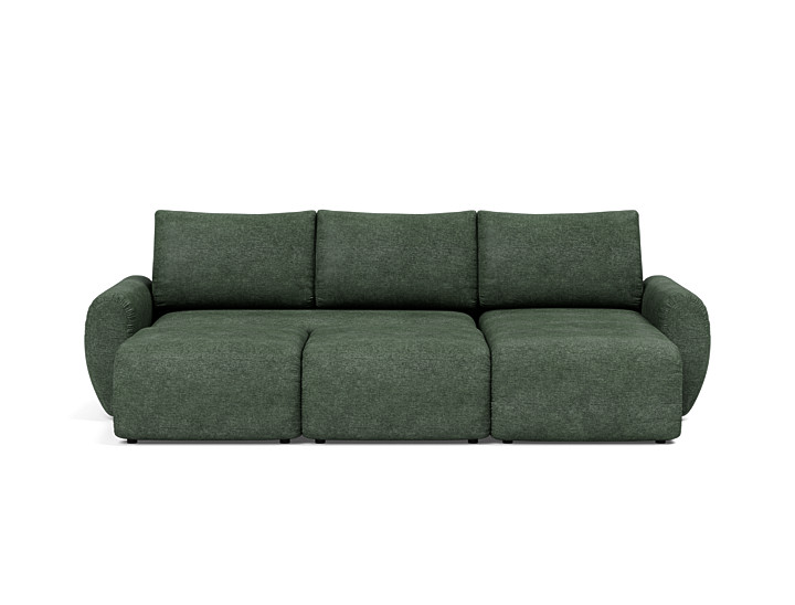 Canapea extensibila cu sezlong Norum cu brate rotunjite 145x240cm, tesatura la alegere
