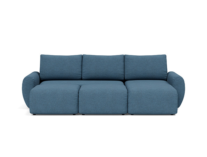 Canapea extensibila cu sezlong Norum cu brate rotunjite 145x240cm, tesatura la alegere