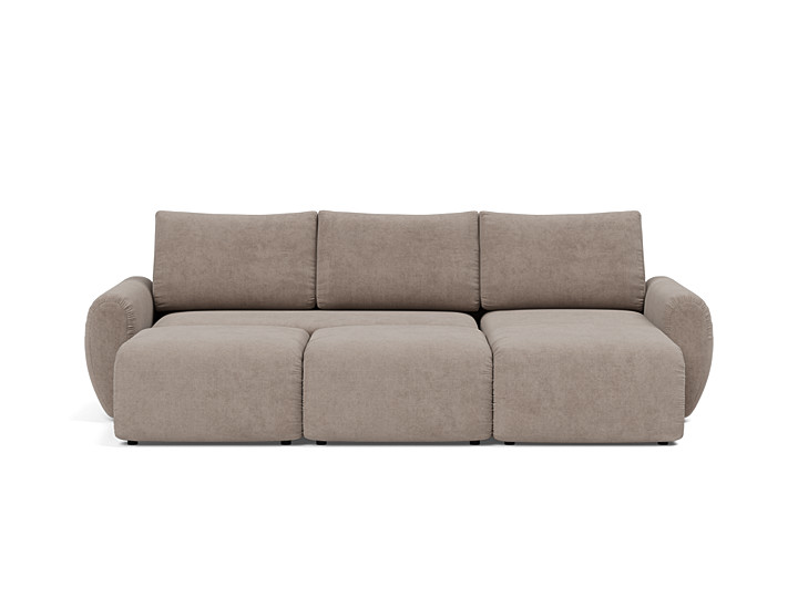 Canapea extensibila cu sezlong Norum cu brate rotunjite 145x240cm, tesatura la alegere