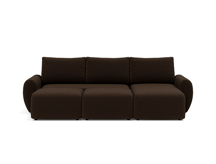 Canapea extensibila cu sezlong Norum cu brate rotunjite 145x240cm, tesatura la alegere